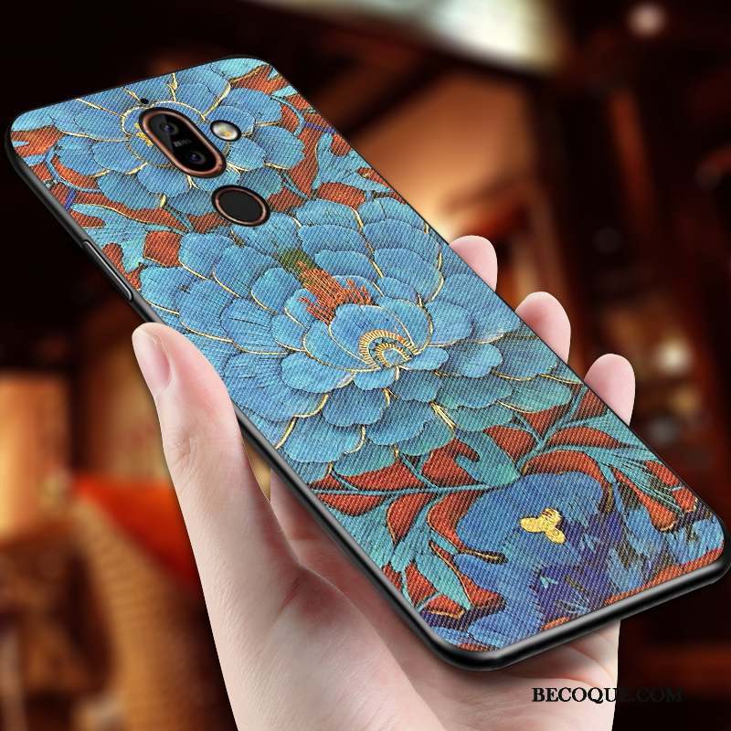 Nokia 7 Plus Style Chinois Incassable Étui Fluide Doux Silicone Coque De Téléphone