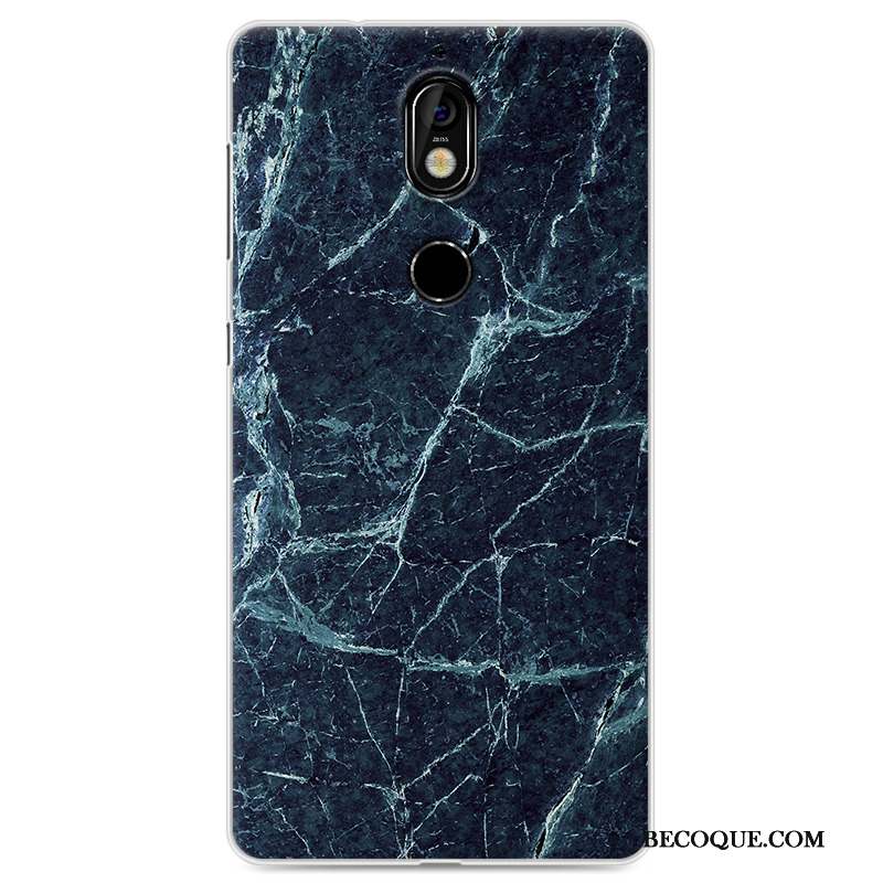 Nokia 7 Étui Coque De Téléphone Grain De Bois Protection Fluide Doux Blanc