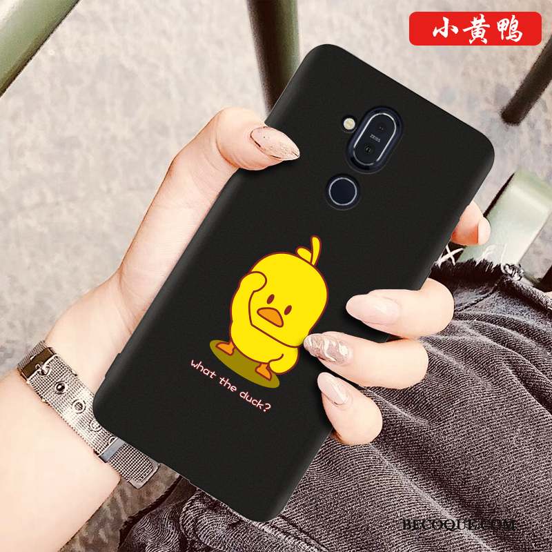 Nokia 8.1 Coque Dessin Animé Silicone Charmant Étui Modèle Fleurie Fluide Doux