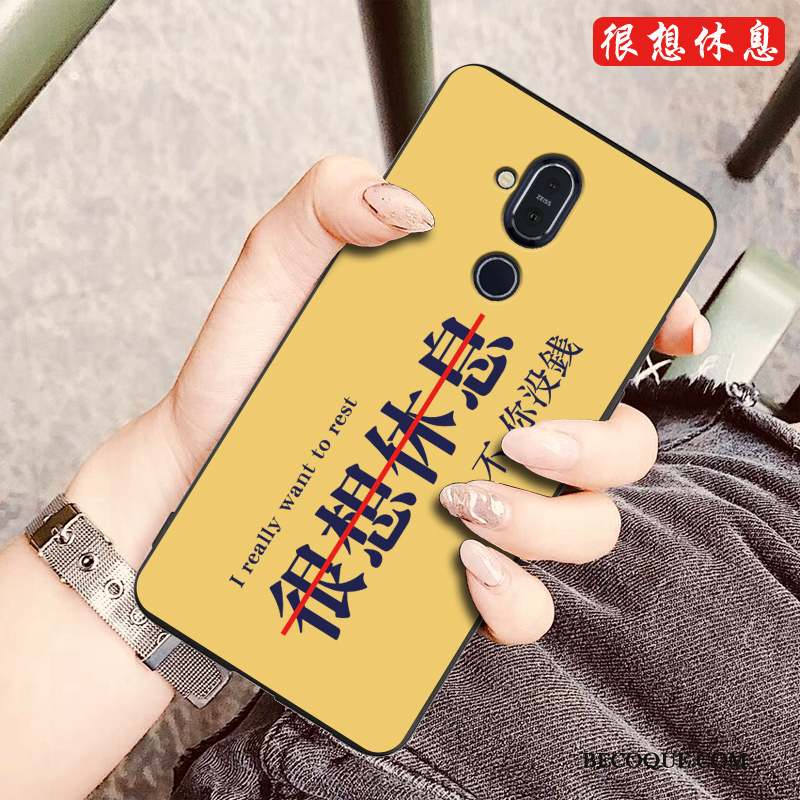 Nokia 8.1 Coque Dessin Animé Silicone Charmant Étui Modèle Fleurie Fluide Doux