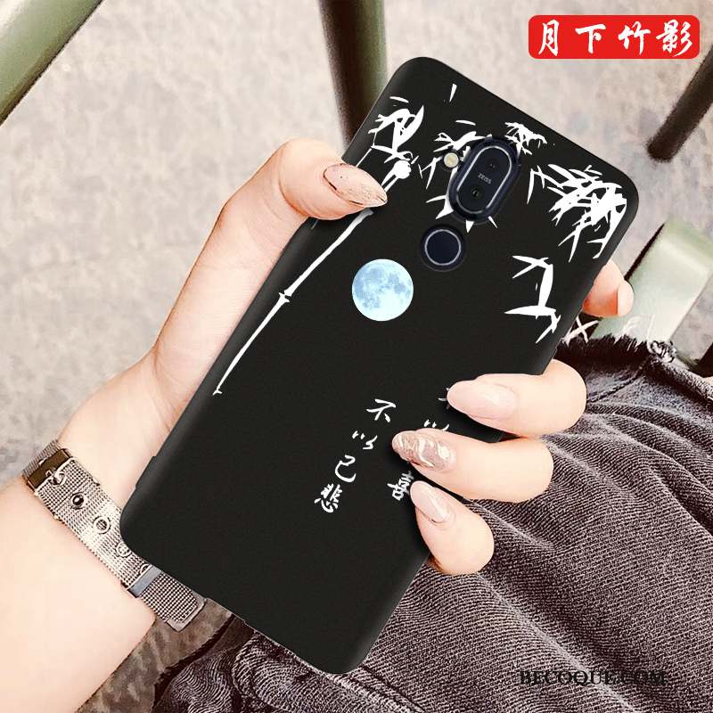 Nokia 8.1 Coque Dessin Animé Silicone Charmant Étui Modèle Fleurie Fluide Doux