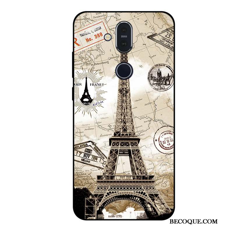 Nokia 8.1 Coque Personnalisé Incassable Tout Compris Dessin Animé Gris Silicone