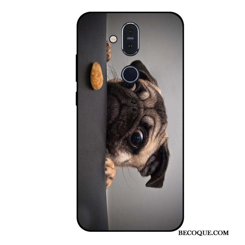 Nokia 8.1 Coque Personnalisé Incassable Tout Compris Dessin Animé Gris Silicone