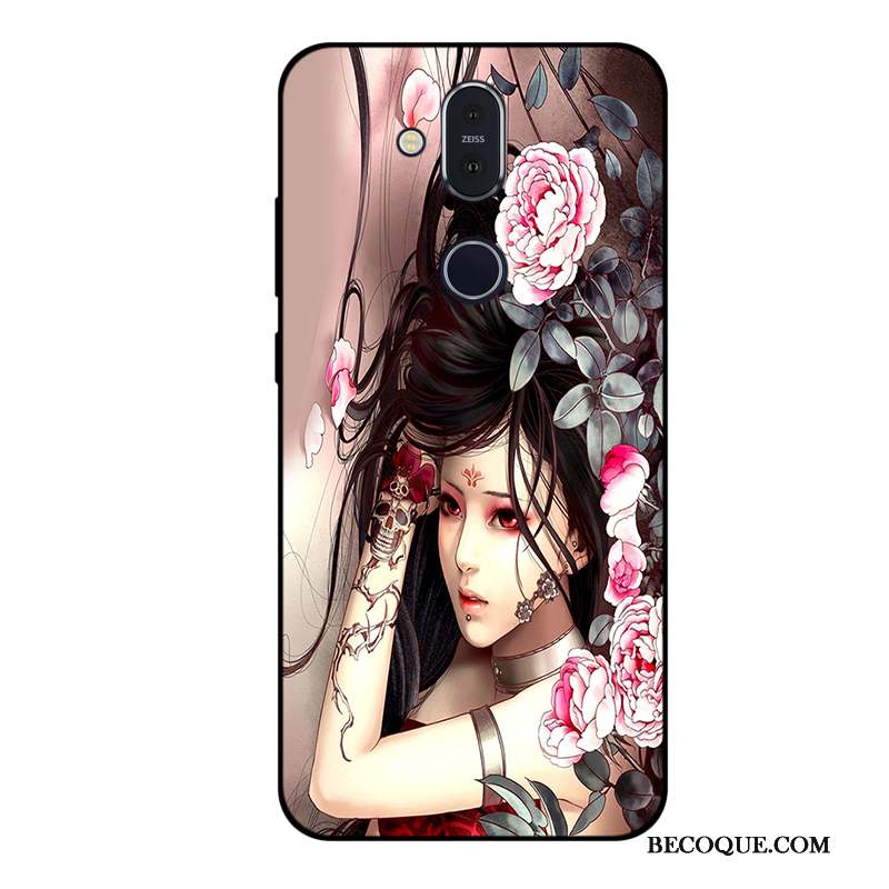 Nokia 8.1 Coque Personnalisé Incassable Tout Compris Dessin Animé Gris Silicone