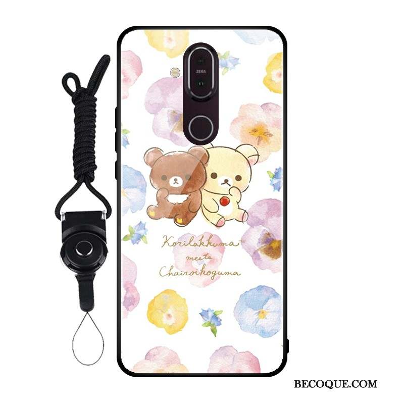 Nokia 8.1 Coque Téléphone Portable Protection Étui Rose Verre Personnalisé