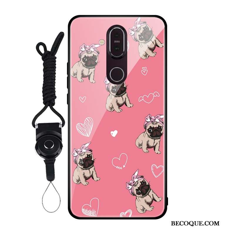 Nokia 8.1 Coque Téléphone Portable Protection Étui Rose Verre Personnalisé