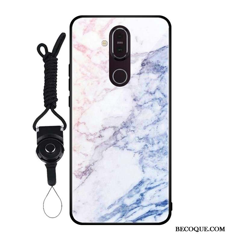 Nokia 8.1 Coque Téléphone Portable Protection Étui Rose Verre Personnalisé