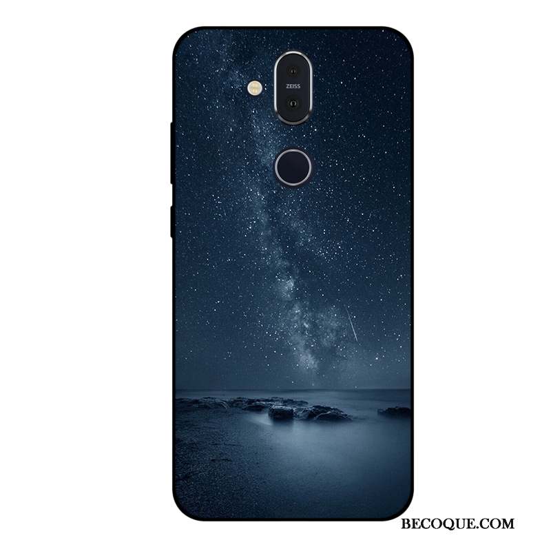 Nokia 8.1 Fluide Doux Ciel Étoilé Coque De Téléphone Violet Tout Compris Protection