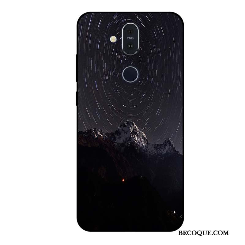 Nokia 8.1 Fluide Doux Ciel Étoilé Coque De Téléphone Violet Tout Compris Protection