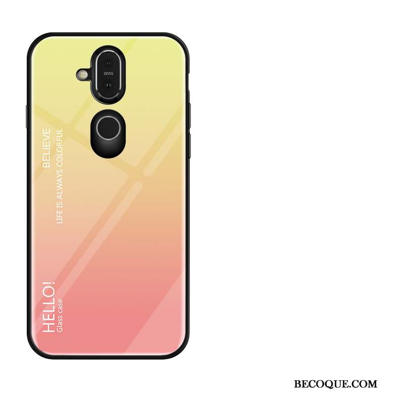 Nokia 8.1 Personnalité Coque De Téléphone Protection Verre Amoureux Violet