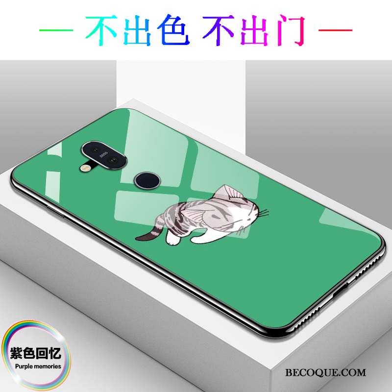 Nokia 8.1 Verre Tout Compris Étui Coque De Téléphone Bleu Dessin Animé