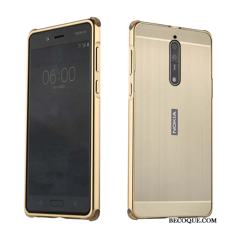 Nokia 8 Border Coque Tendance Difficile Métal De Téléphone