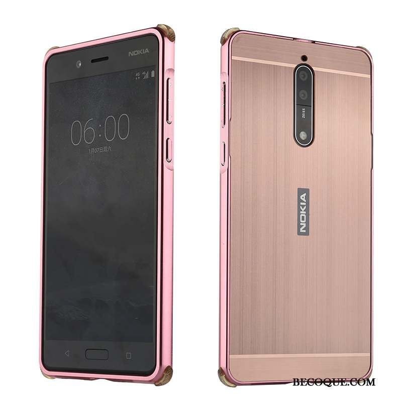 Nokia 8 Border Coque Tendance Difficile Métal De Téléphone