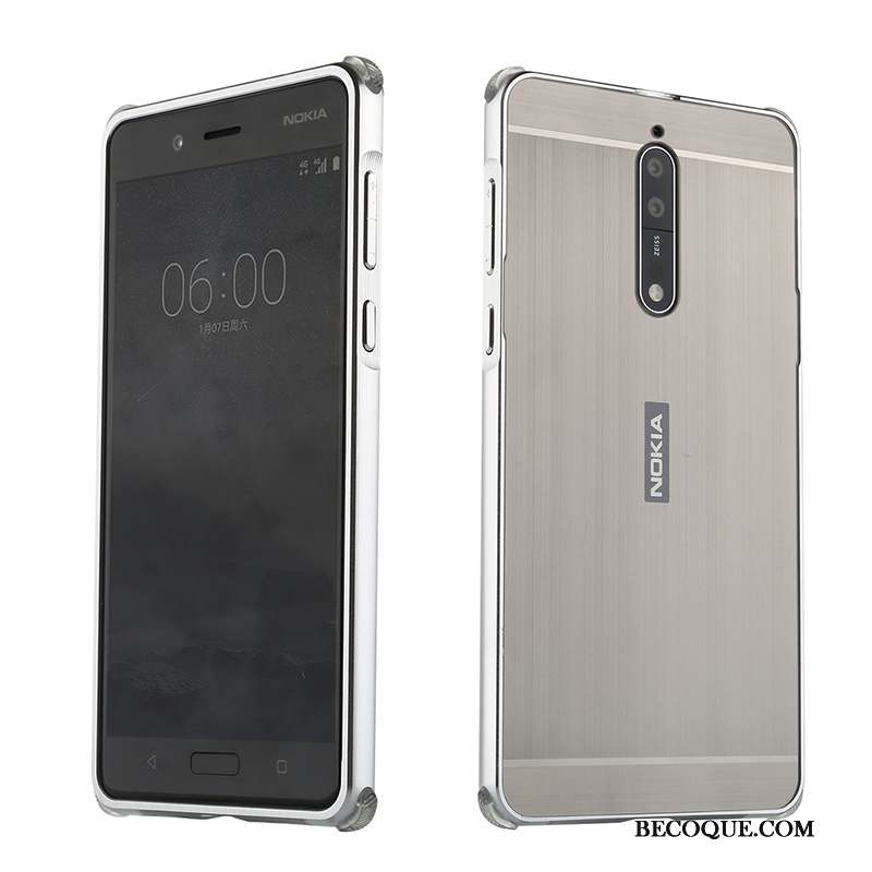 Nokia 8 Border Coque Tendance Difficile Métal De Téléphone