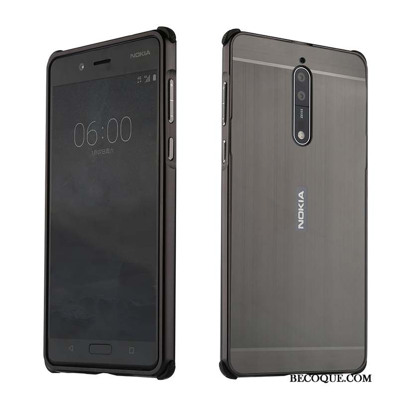 Nokia 8 Border Coque Tendance Difficile Métal De Téléphone