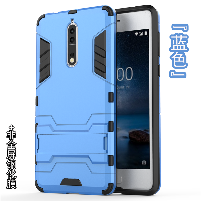 Nokia 8 Coque Bleu De Téléphone Support Incassable Difficile