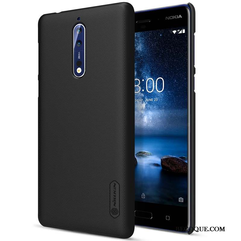 Nokia 8 Coque De Téléphone Protection Difficile Noir Or Étui