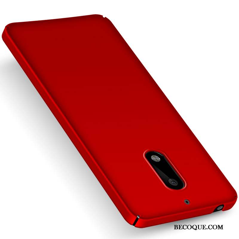 Nokia 8 Coque Délavé En Daim Créatif Boucle Simple Étui Rouge