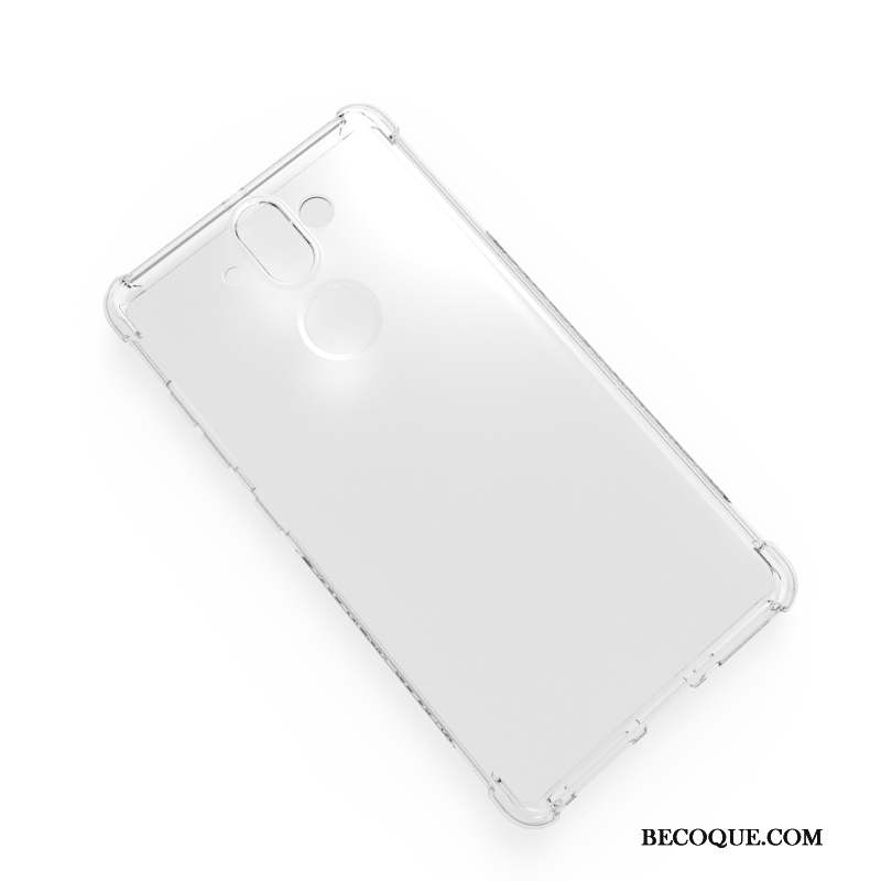 Nokia 8 Coque Délavé En Daim Protection Noir Bordure Transparent Incassable