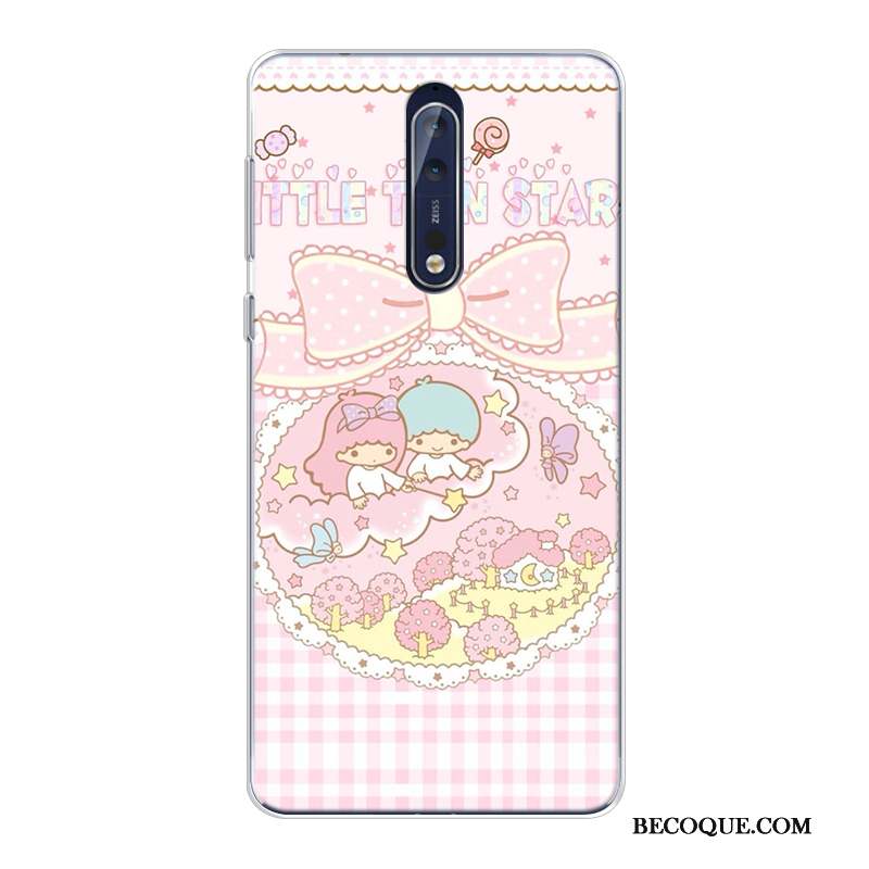 Nokia 8 Coque Incassable Violet Dessin Animé Silicone Fluide Doux Nouveau