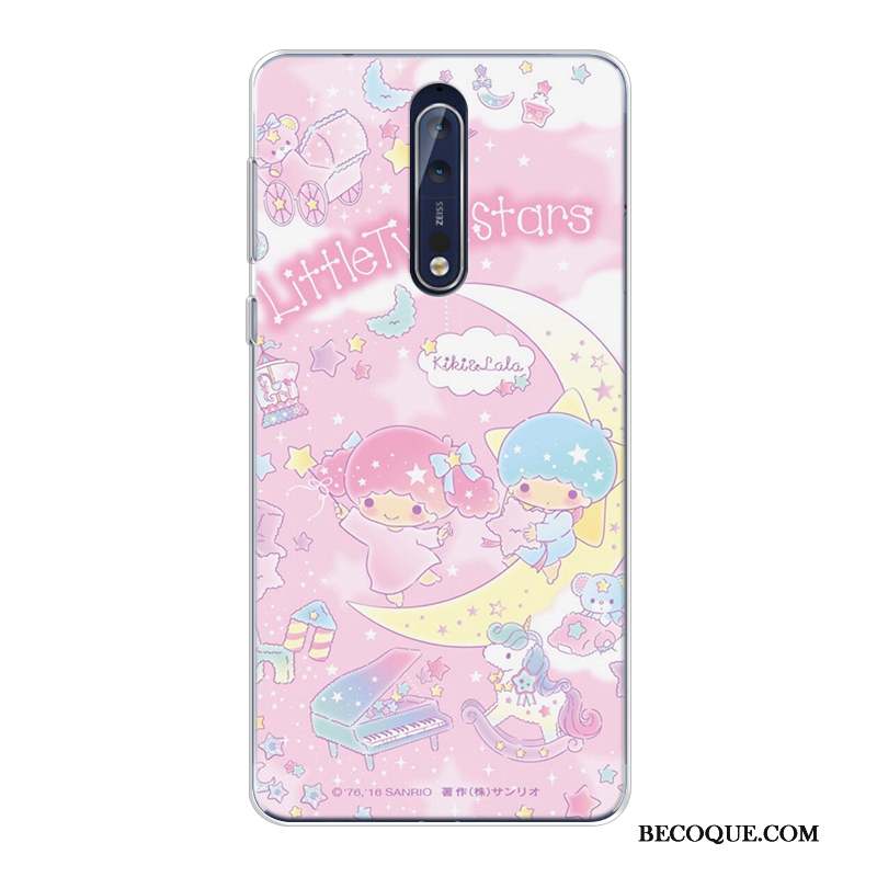 Nokia 8 Coque Incassable Violet Dessin Animé Silicone Fluide Doux Nouveau