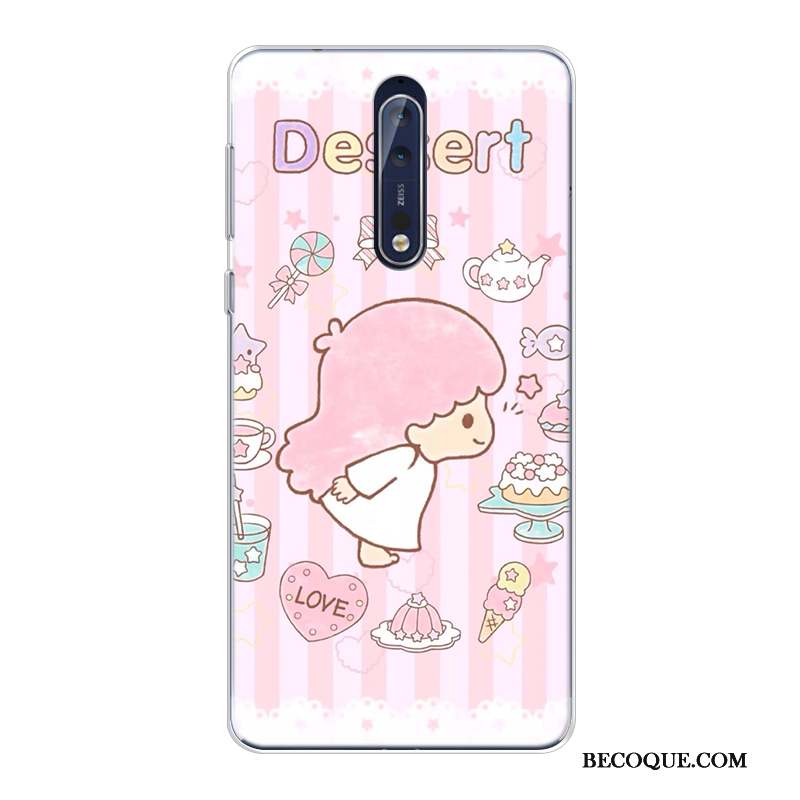 Nokia 8 Coque Incassable Violet Dessin Animé Silicone Fluide Doux Nouveau