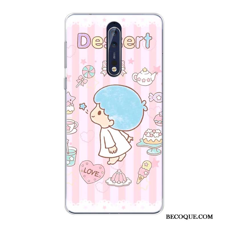 Nokia 8 Coque Incassable Violet Dessin Animé Silicone Fluide Doux Nouveau