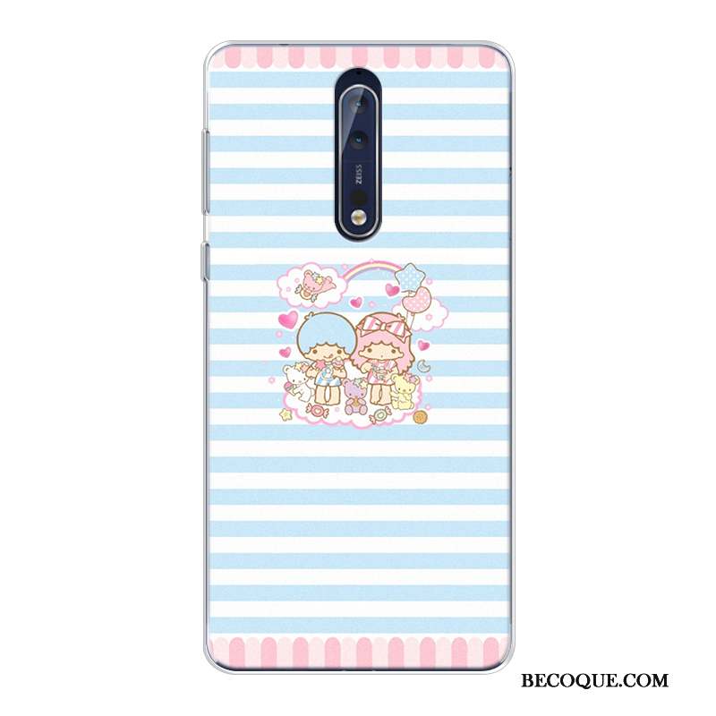 Nokia 8 Coque Incassable Violet Dessin Animé Silicone Fluide Doux Nouveau