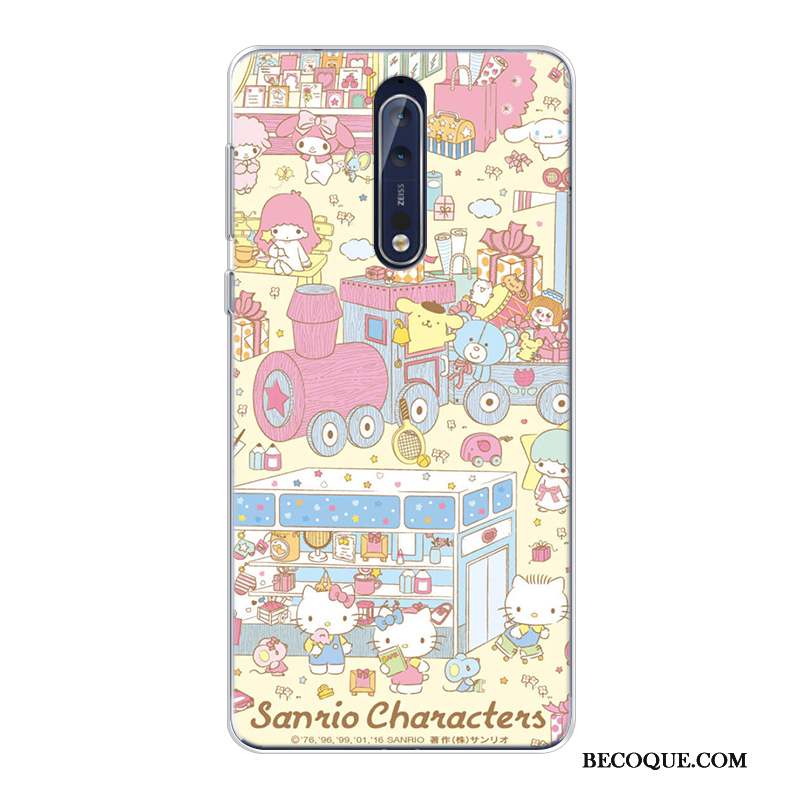 Nokia 8 Coque Incassable Violet Dessin Animé Silicone Fluide Doux Nouveau