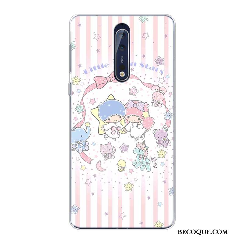 Nokia 8 Coque Incassable Violet Dessin Animé Silicone Fluide Doux Nouveau