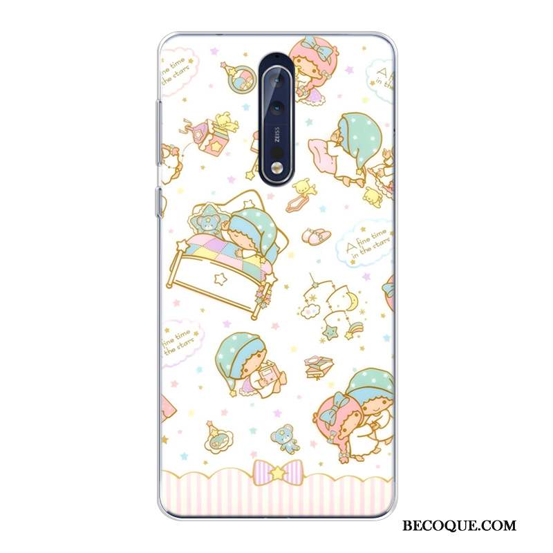 Nokia 8 Coque Incassable Violet Dessin Animé Silicone Fluide Doux Nouveau