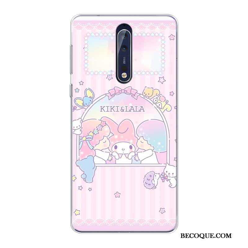 Nokia 8 Coque Incassable Violet Dessin Animé Silicone Fluide Doux Nouveau