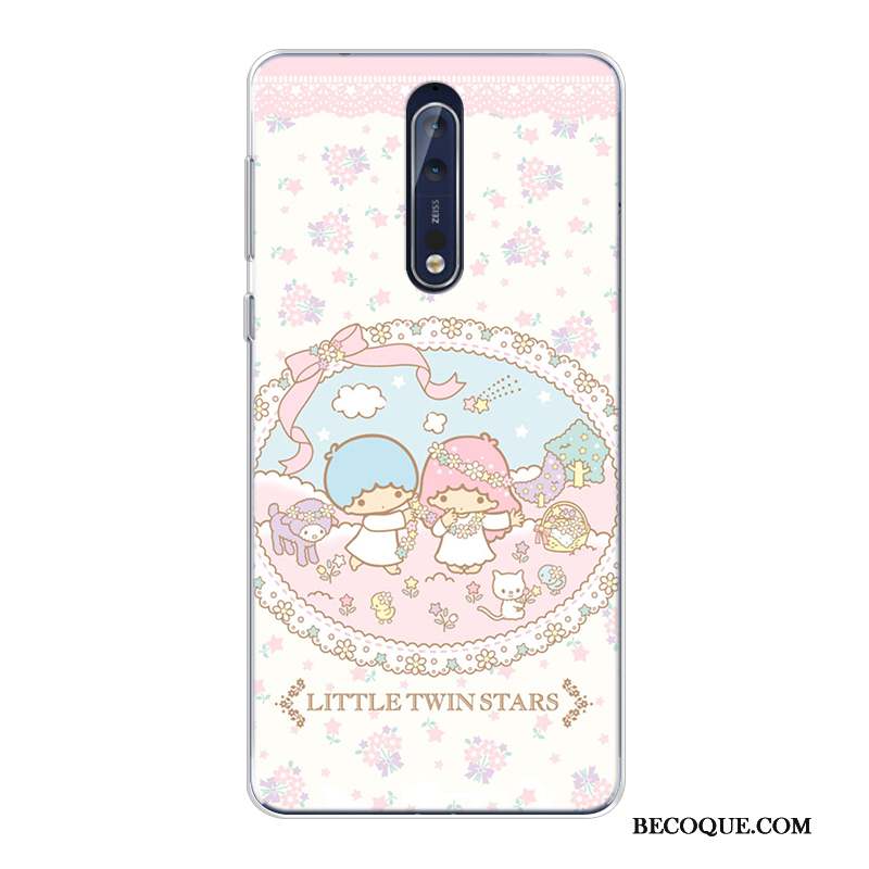 Nokia 8 Coque Incassable Violet Dessin Animé Silicone Fluide Doux Nouveau