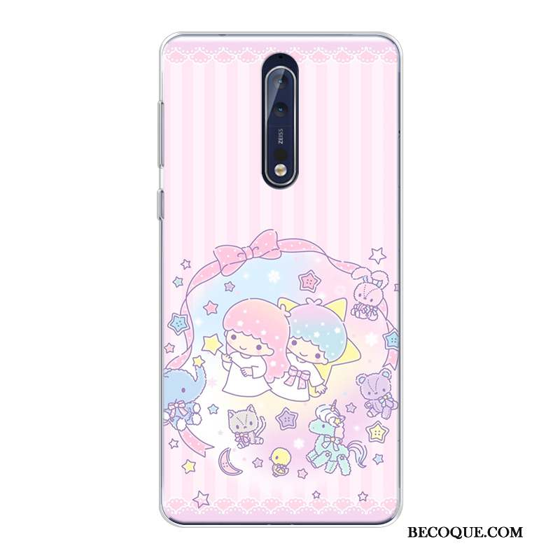 Nokia 8 Coque Incassable Violet Dessin Animé Silicone Fluide Doux Nouveau