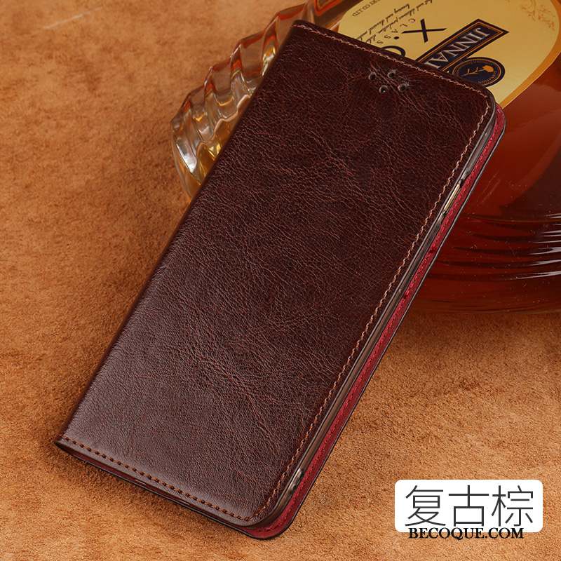 Nokia 8 Coque Marque De Tendance Tout Compris Cuir Véritable Luxe Étui Vin Rouge