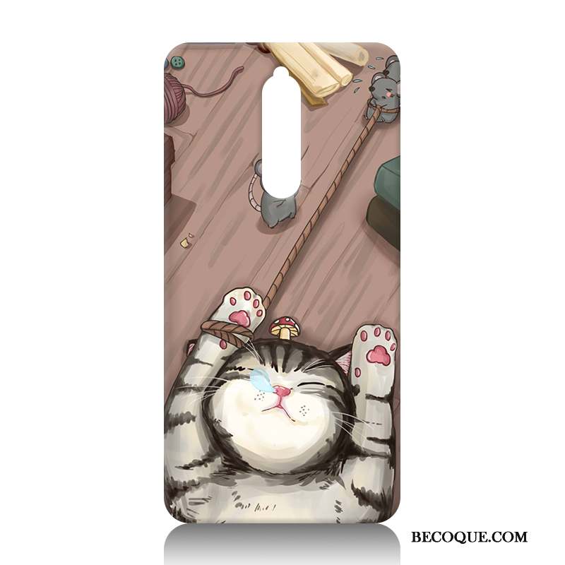 Nokia 8 Coque Noir Peinture Étui Difficile Protection Dessin Animé