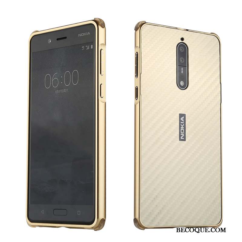 Nokia 8 Coque Protection Border Or Rose Créatif Couvercle Arrière Tout Compris