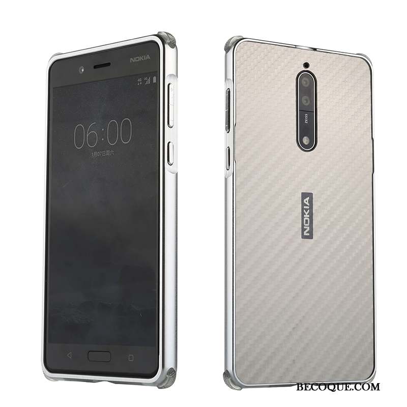 Nokia 8 Coque Protection Border Or Rose Créatif Couvercle Arrière Tout Compris