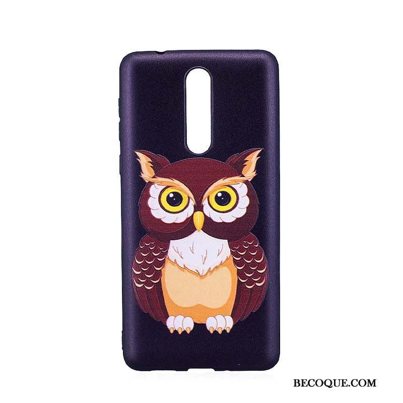 Nokia 8 Coque Tendance Violet Gaufrage Fluide Doux Étui Protection