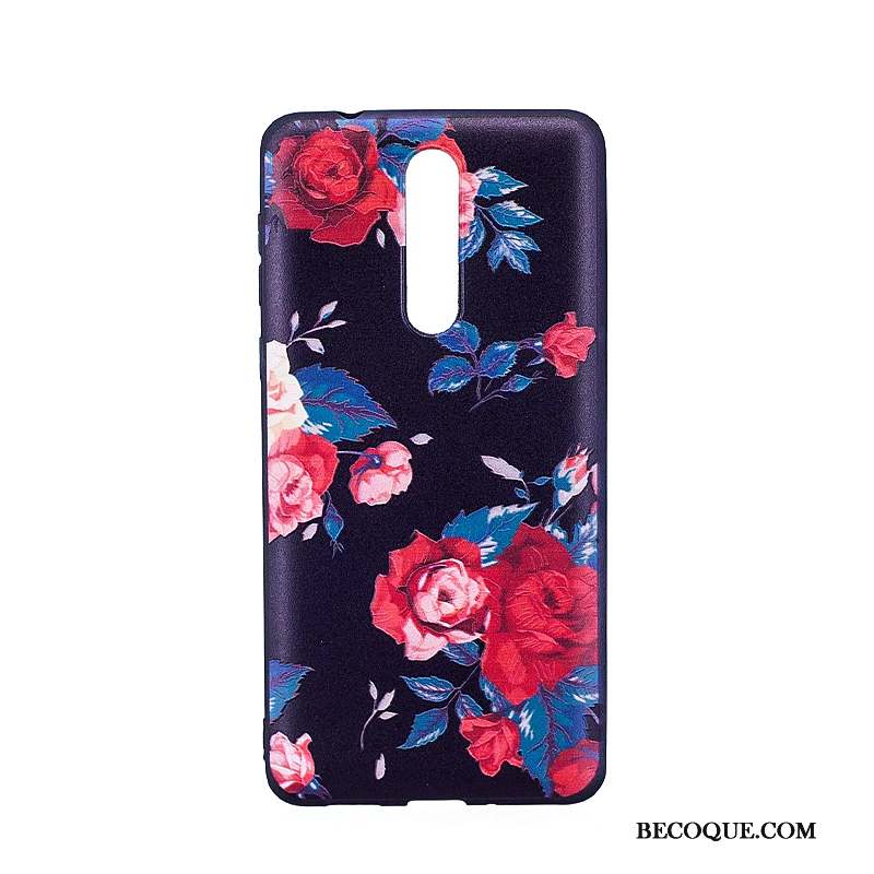 Nokia 8 Coque Tendance Violet Gaufrage Fluide Doux Étui Protection