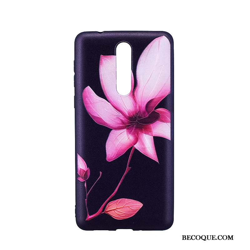 Nokia 8 Coque Tendance Violet Gaufrage Fluide Doux Étui Protection