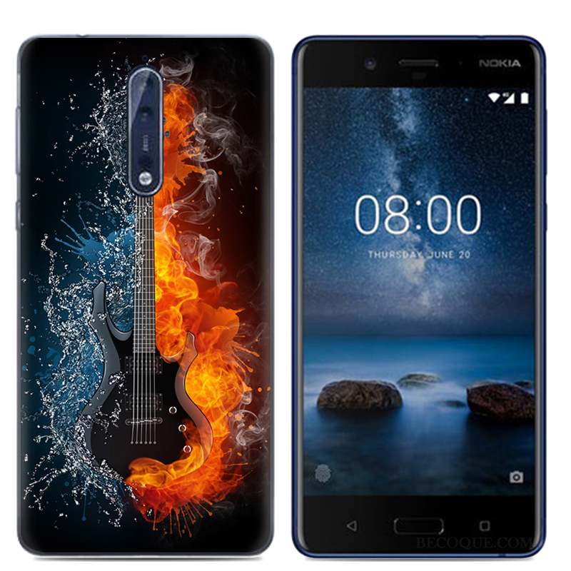 Nokia 8 Dessin Animé Blanc Étui Coque De Téléphone Protection