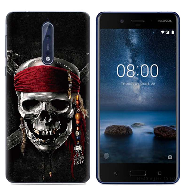 Nokia 8 Dessin Animé Blanc Étui Coque De Téléphone Protection