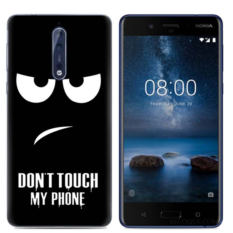 Nokia 8 Dessin Animé Blanc Étui Coque De Téléphone Protection