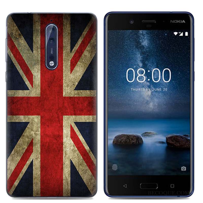 Nokia 8 Dessin Animé Blanc Étui Coque De Téléphone Protection