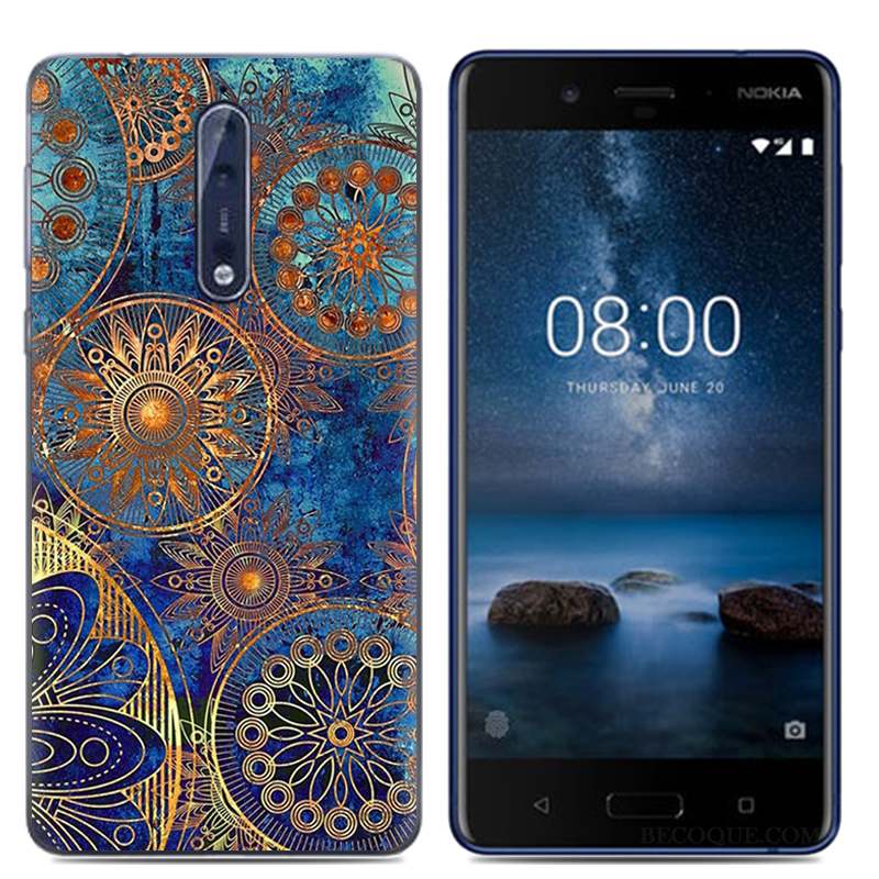 Nokia 8 Dessin Animé Blanc Étui Coque De Téléphone Protection