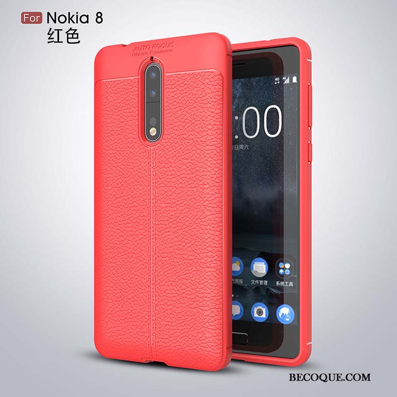 Nokia 8 Fluide Doux Noir Silicone Coque De Téléphone Étui Incassable