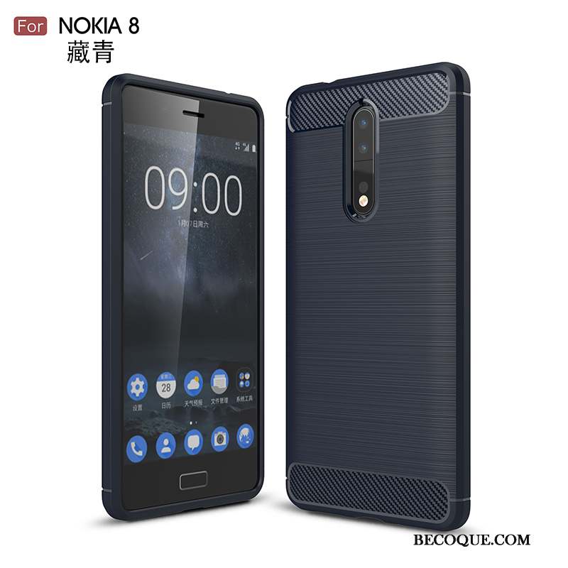 Nokia 8 Fluide Doux Noir Silicone Coque De Téléphone Étui Incassable