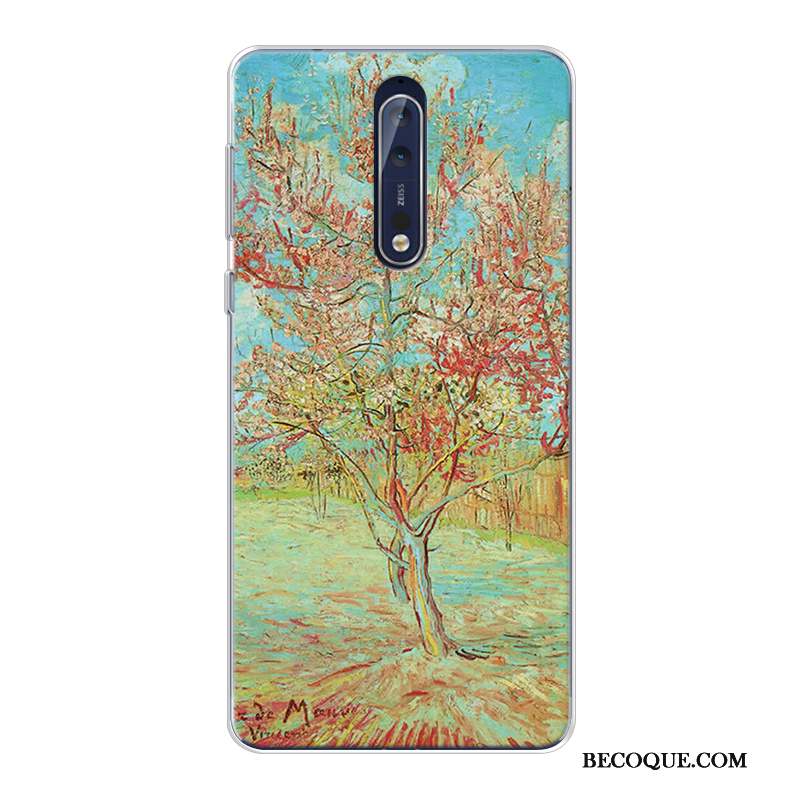 Nokia 8 Haute Coque Peinture À L'huile Ciel Étoilé Original Fluide Doux