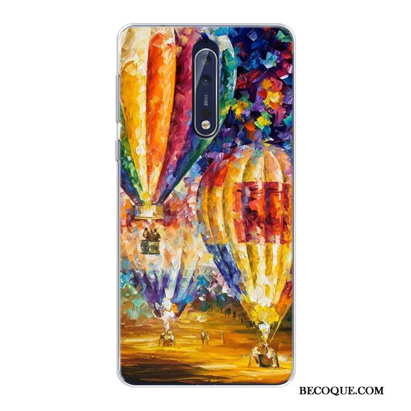 Nokia 8 Haute Coque Peinture À L'huile Ciel Étoilé Original Fluide Doux